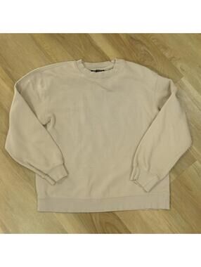 Zara Beige Crewneck Sweatshirt - Women's Pullover Medium Classic Basics Solids